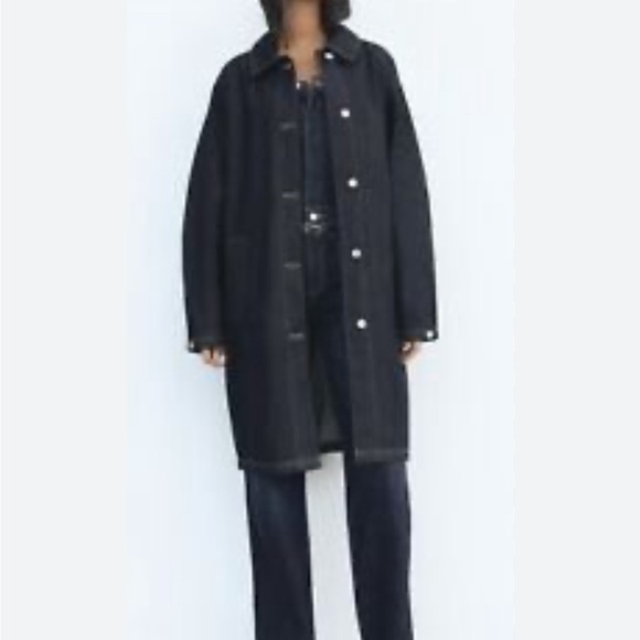 TRF Denim Trench Coat. Size XL - Picture 6 of 13